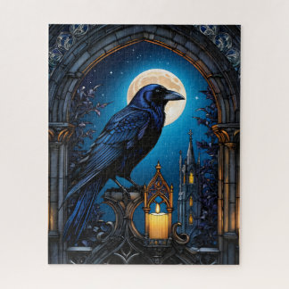 Jigsaw Puzzle, Raven Gothic Archway, Halloween  Jigsaw Puzzle