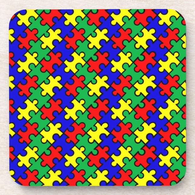 Jigsaw Puzzle Seamless Pattern-22675 Coaster (Front)