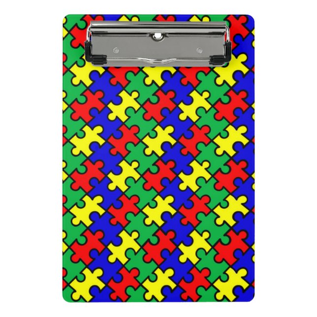 Jigsaw Puzzle Seamless Pattern-22675 Mini Clipboard (Front)
