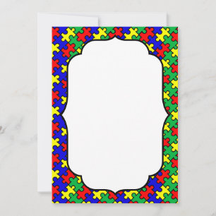 Jigsaw Puzzle Seamless Pattern Invitation