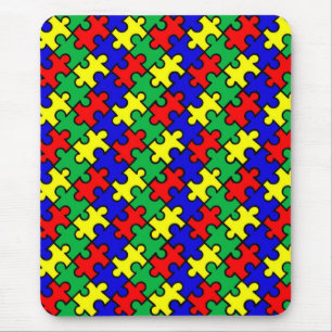 Jigsaw Puzzle Seamless Pattern Mouse Mat