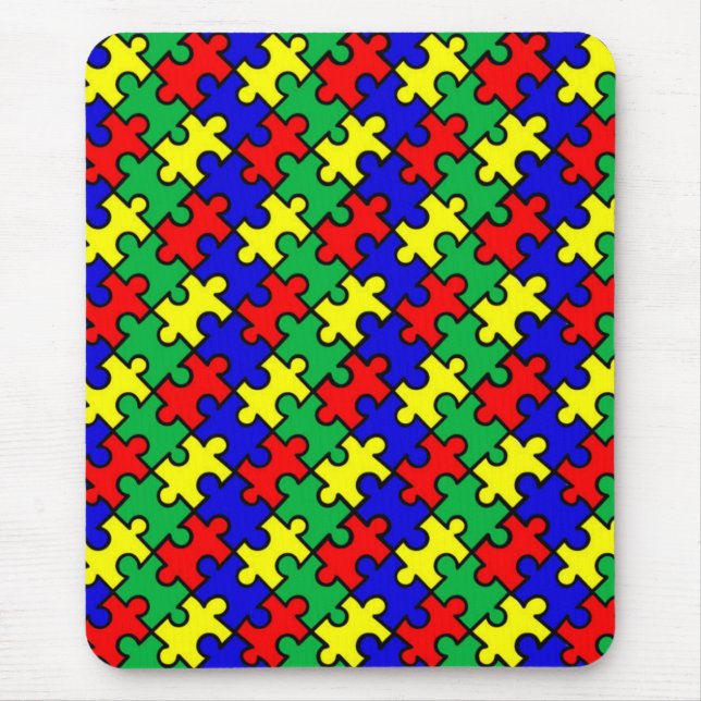 Jigsaw Puzzle Seamless Pattern Mouse Mat (Front)