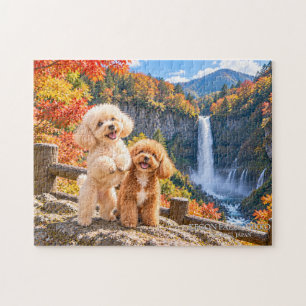 Jigsaw Puzzle, Toy Poodles at Kegon Falls Puzzle
