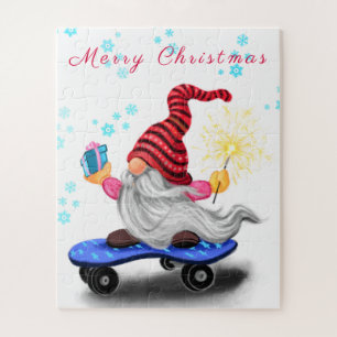 Jigsaw Puzzle with Christmas Gnome