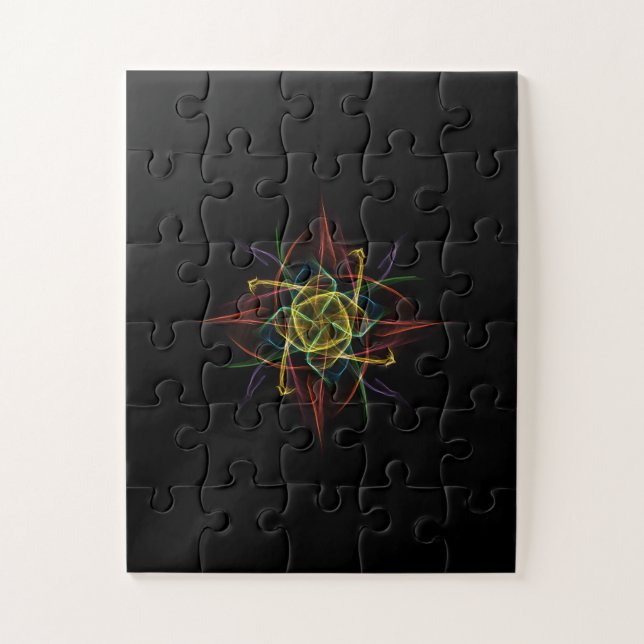 Jigsaw Puzzle with Colourful Geometric Design (Vertical)