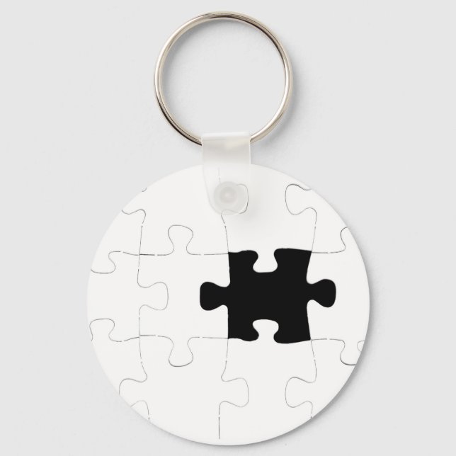 Jigsaw Puzzle with Missing Piece Key Ring (Front)