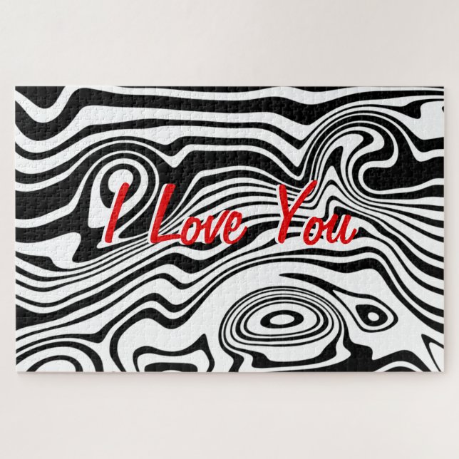 Jigsaw Puzzle with Text - I Love You (Horizontal)