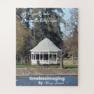 Jigsaw Puzzle with White Gazebo on Marysville Lake