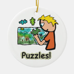 Jigsaw Puzzler Puzzles Ceramic Tree Decoration