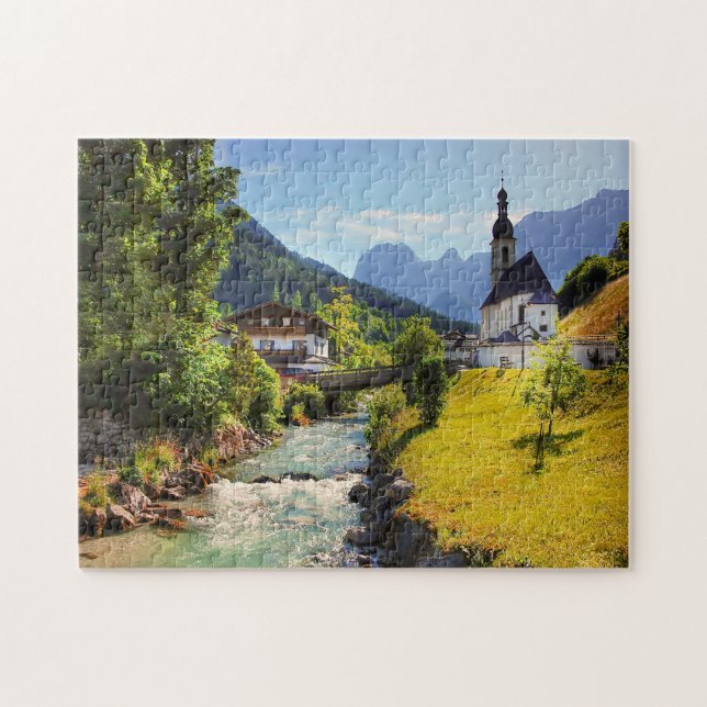 Jigsaws Ramsau Church Upper Bavaria. Jigsaw Puzzle (Horizontal)