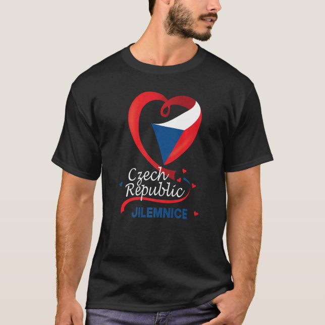 Jilemnice Czech Republic Heart Flag Lion Coat Of A T-Shirt (Front)