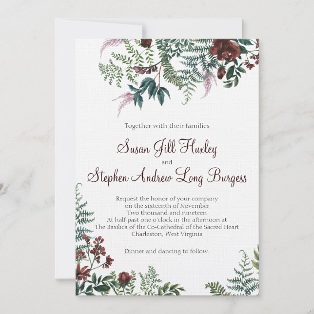 Jill and Drew's Wedding Invitations (Front)