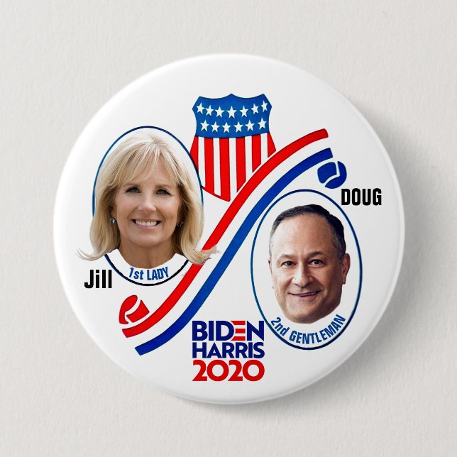 Jill & Doug 2020 7.5 Cm Round Badge (Front)