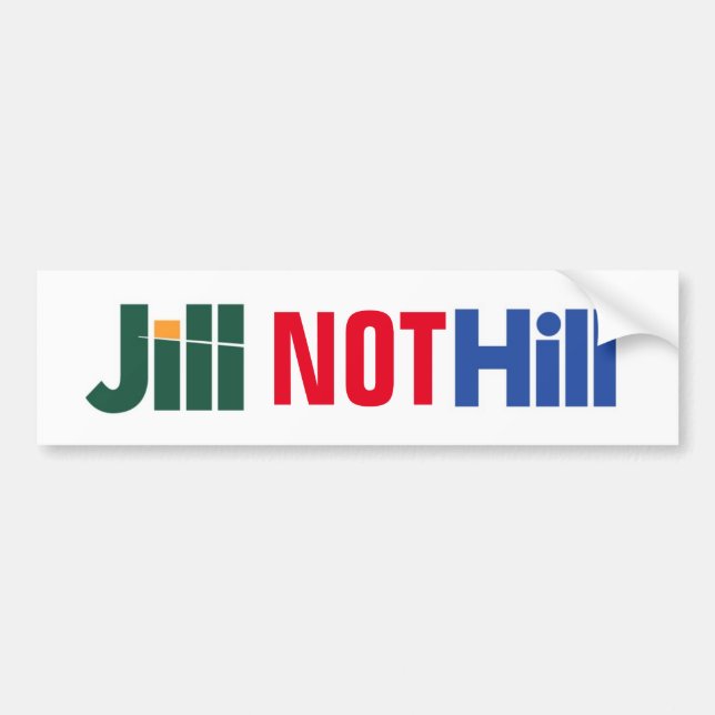 "Jill Not Hill" Jill Stein anti-Hillary Sticker (Front)