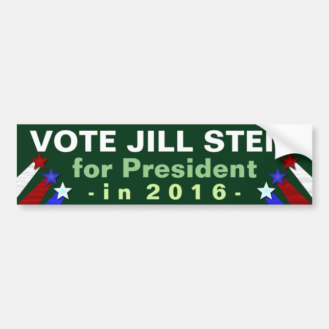 Jill Stein 2016 President Election Green Party Bumper Sticker (Front)