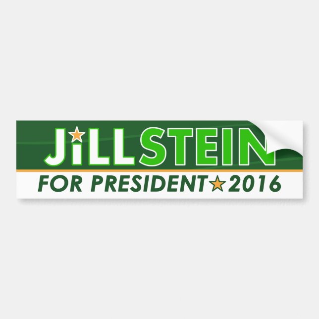 Jill Stein - Green Party Political Bumper Sticker (Front)