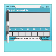 Jill y Ian Goal Setting Weekly Checklist Dry Erase