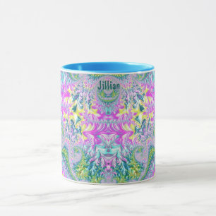 JILLIAN ~FLORAL Multicoloured ~ Zany 3D Fractal ~ Mug