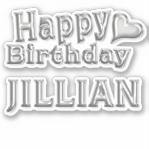 Jillian Happy Birthday silver Sticker