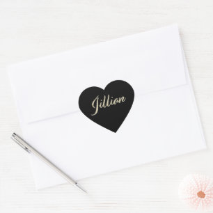 Jillian white hand writing sticker heart