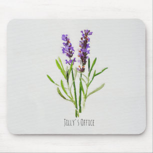 Jilly's Botanical Lavender Watercolor Mouse Mat
