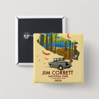 Jim Corbett National Park, Uttarakhand State 15 Cm Square Badge