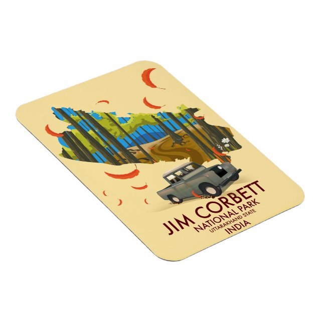 Jim Corbett National Park, Uttarakhand State Magnet (Right Side)