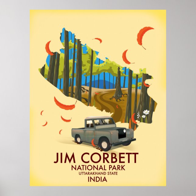 Jim Corbett National Park, Uttarakhand State Poster (Front)