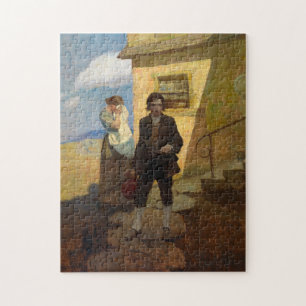 Jim Hawkins leaves home by Newell Convers Wyeth Jigsaw Puzzle