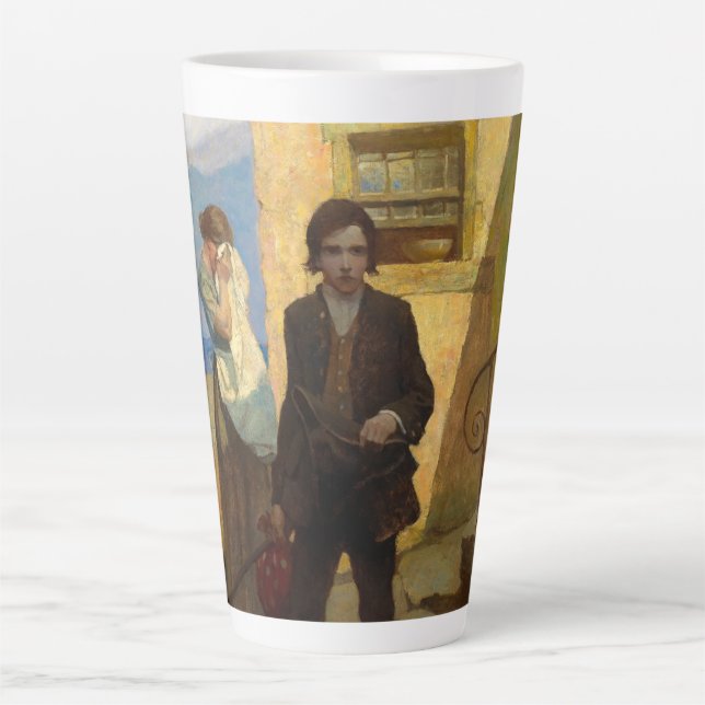 Jim Hawkins leaves home by Newell Convers Wyeth Latte Mug (Front)