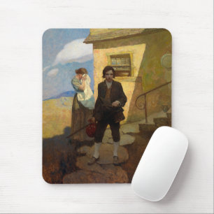 Jim Hawkins leaves home by Newell Convers Wyeth Mouse Mat