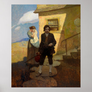 Jim Hawkins leaves home by Newell Convers Wyeth Poster