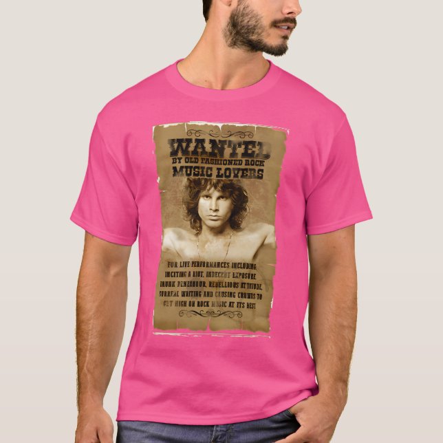Jim Morrison Wanted Poster T-Shirt (Front)