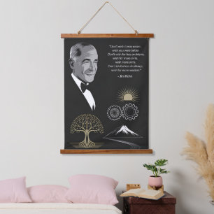 Jim Rohn Motivational Quote Poster Black and Gold Hanging Tapestry