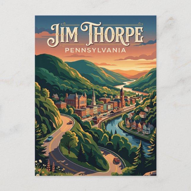 Jim Thorpe USA Postcard (Front)