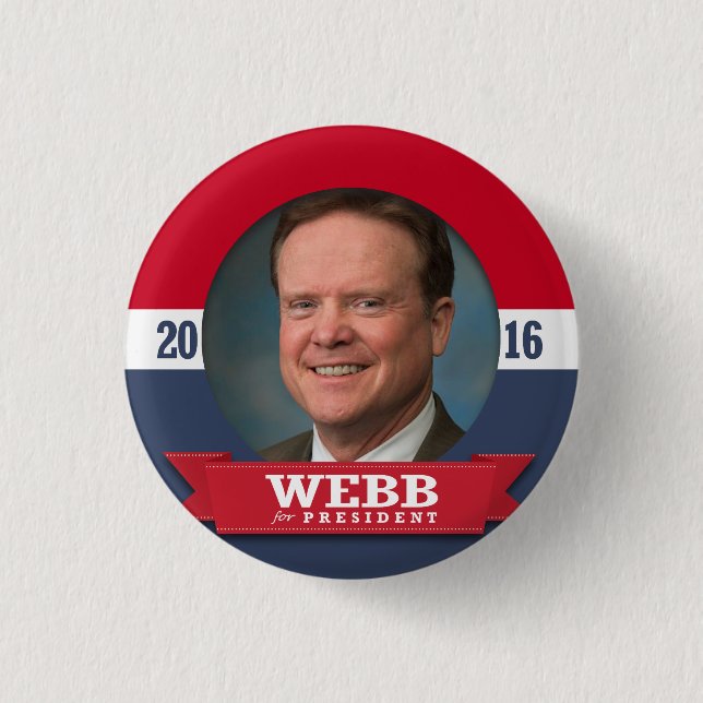 JIM WEBB 2016 3 CM ROUND BADGE (Front)