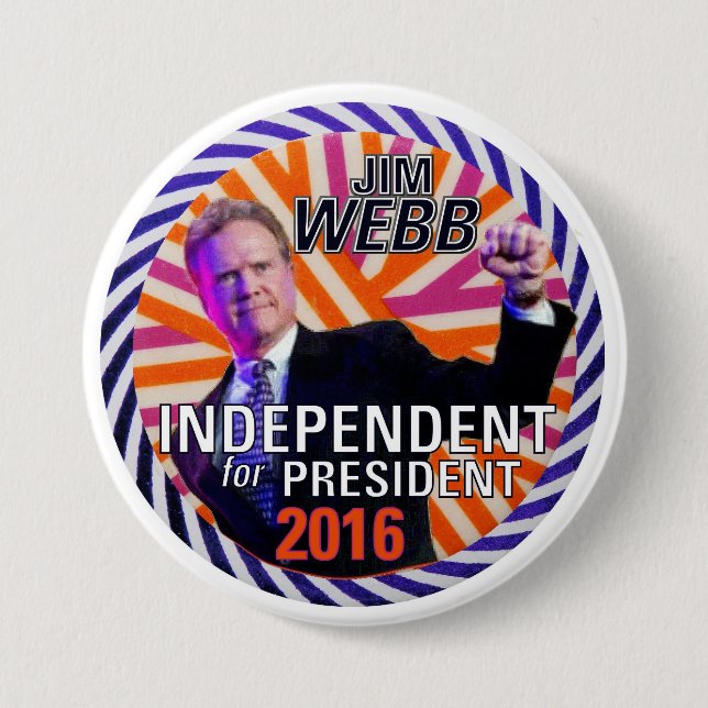 Jim Webb 2016 7.5 Cm Round Badge (Front)