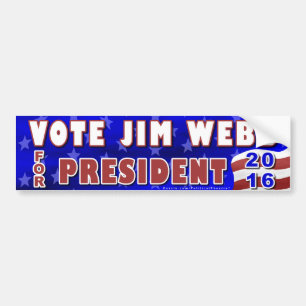Jim Webb President 2016 Election Democrat Bumper Sticker