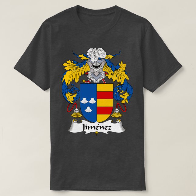Jimenez Coat of Arms Family Crest  T-Shirt (Design Front)