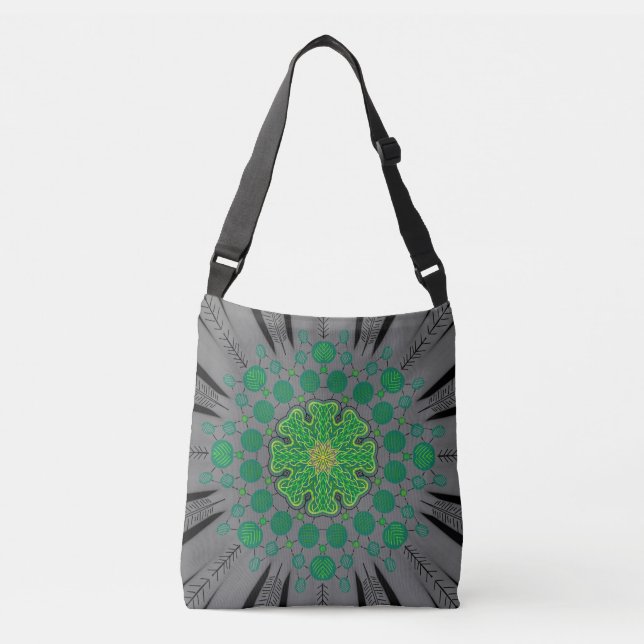 Jimette Design Mandala Crossbody Tote Bag (Front)