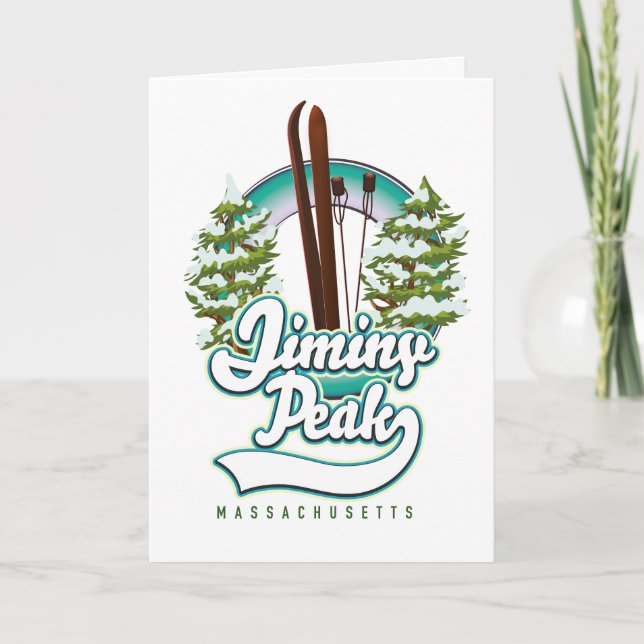 jiminy peak massachusetts ski logo holiday card (Front)
