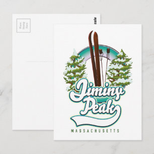 jiminy peak massachusetts ski logo postcard