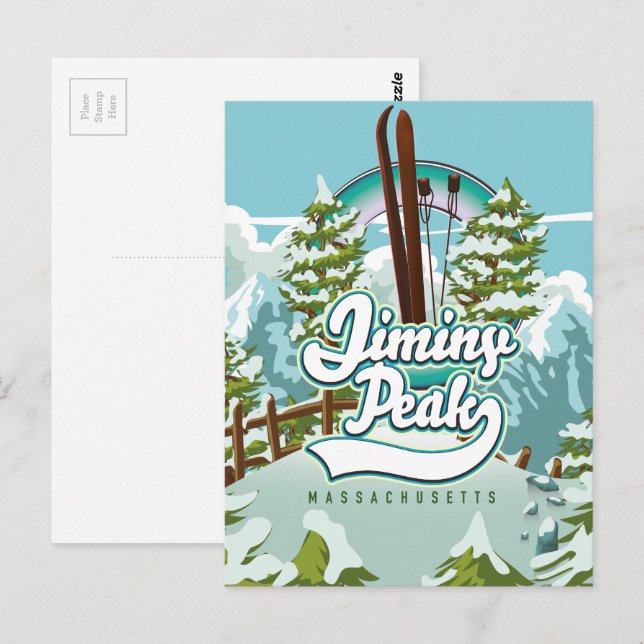 Jiminy Peak massachusetts skiing Postcard (Front/Back)