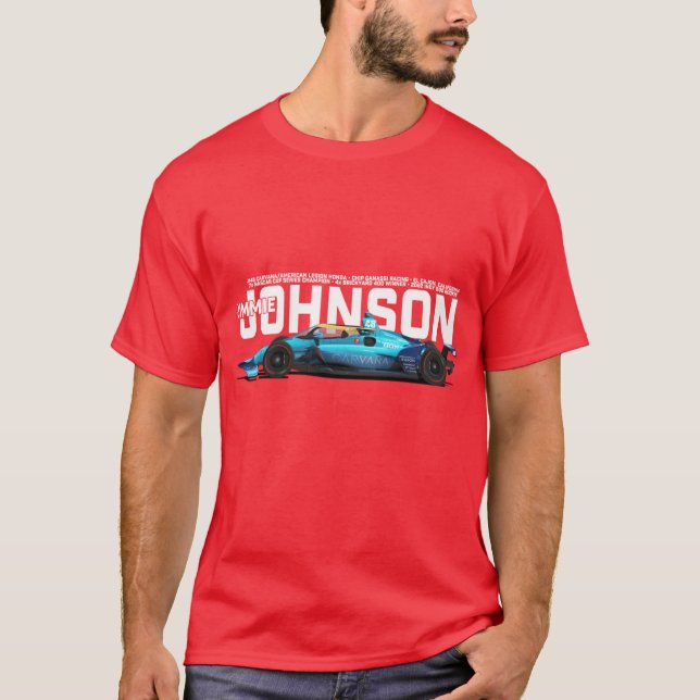 Jimmie Johnson 2022 white on dark blue T-Shirt (Front)