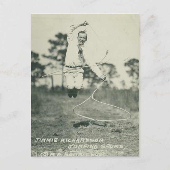 Jimmie Richardson jumping spoke. Postcard (Front)