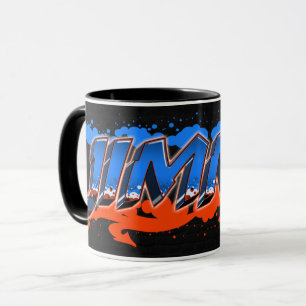 Jimmy first name Graffiti blue orange cup