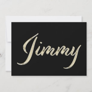 Jimmy Name white gold Handwriting Card