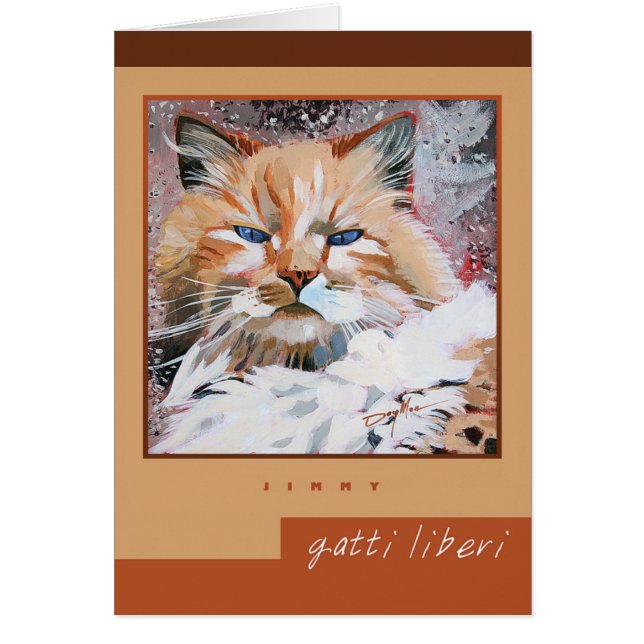 "Jimmy" Note Card - Gatti Liberi Collection (Front)