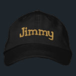 Jimmy Personalised Baseball Cap / Hat<br><div class="desc">Jimmy Personalised Embroidered Baseball Cap / Baseball Hat in black with gold lettering,  by 369MyName.</div>