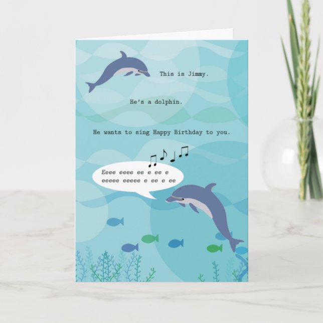 Jimmy the Dolphin Birthday Card (Front)